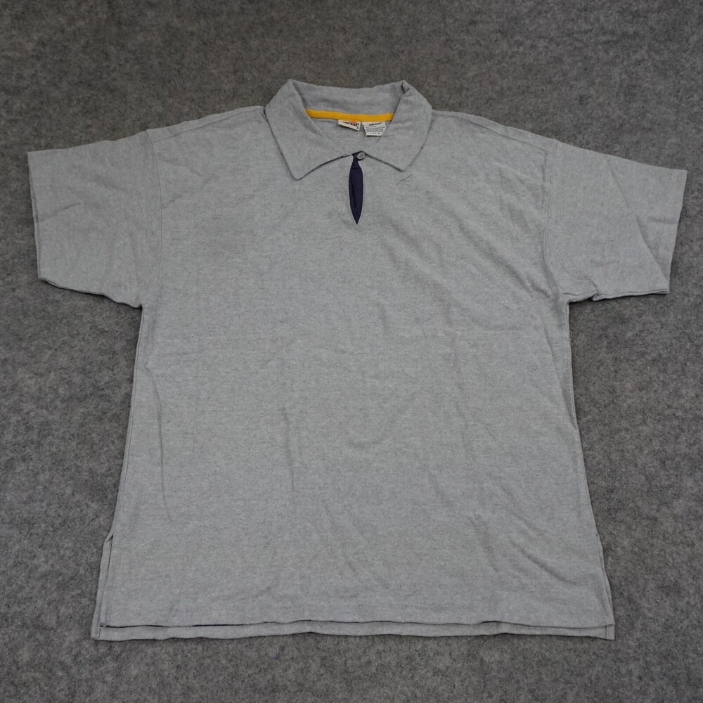Ellesse Polo Shirt Mens Medium M Gray Short Sleeve Athletic Department Logo